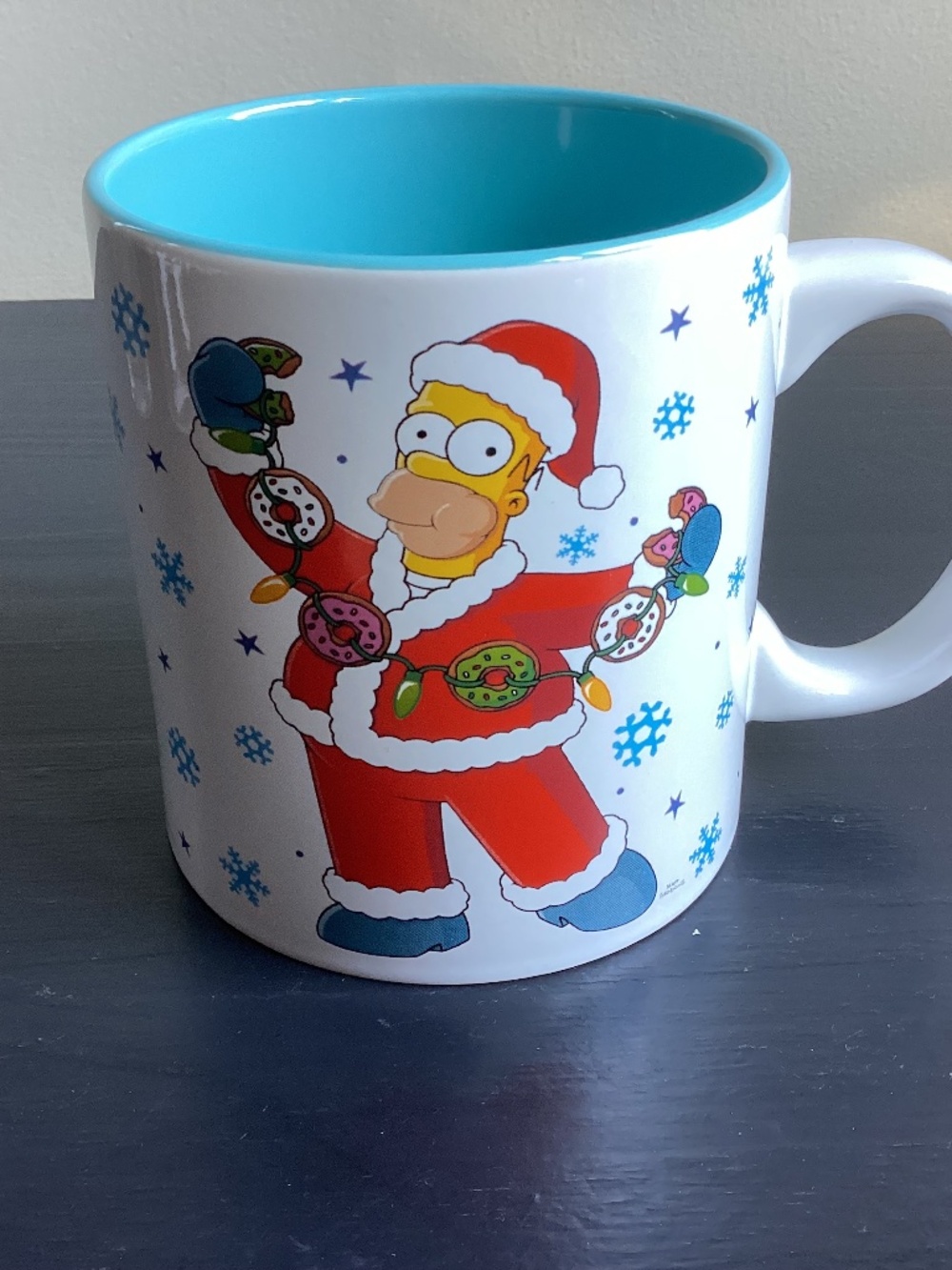 Homer Simpson Santa Claus “D’HoHo” 20oz Coffee Mugs White And Blue